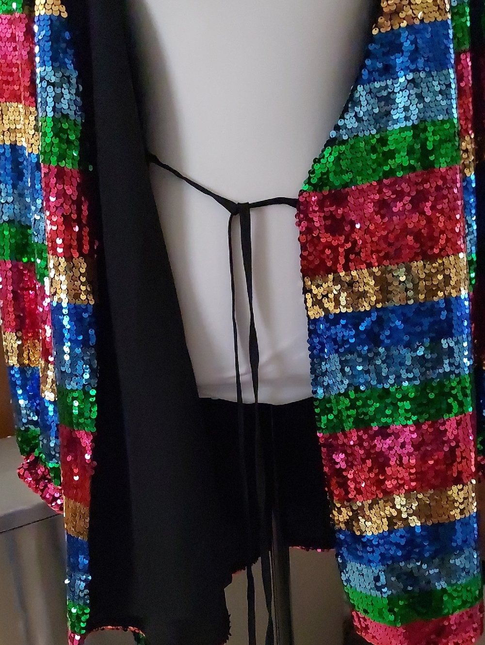 NWT Buddy Love Adeline Rainbow Stripe Sequin Mini Wrap Dress Sz XL - Picture 10 of 16